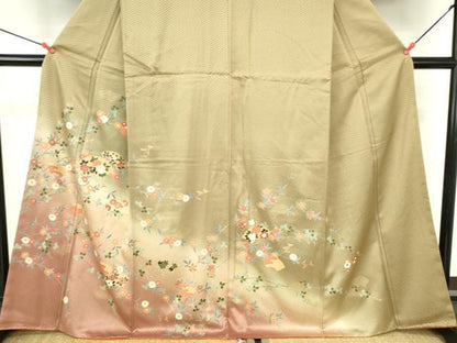 平和屋着物●訪問着　地紙花文　暈し染め　金彩　正絹　逸品　DABH0140op