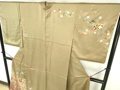 平和屋着物●訪問着　地紙花文　暈し染め　金彩　正絹　逸品　DABH0140op