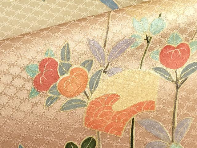 平和屋着物●訪問着　地紙花文　暈し染め　金彩　正絹　逸品　DABH0140op