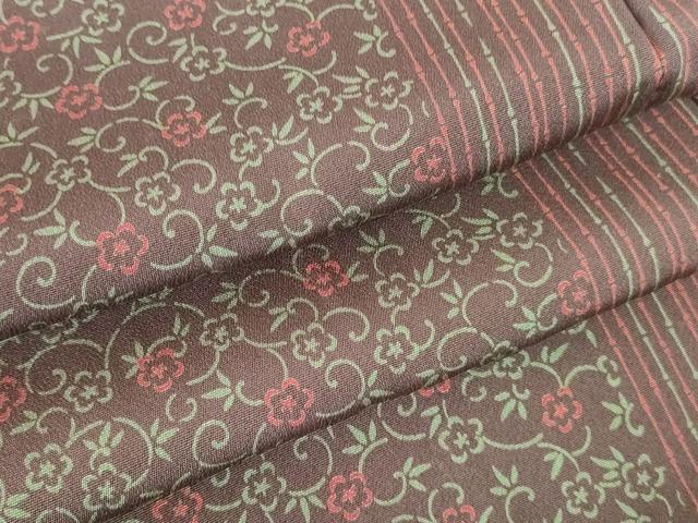 平和屋着物●上質な小紋　花唐草文　正絹　逸品　DABH0145op