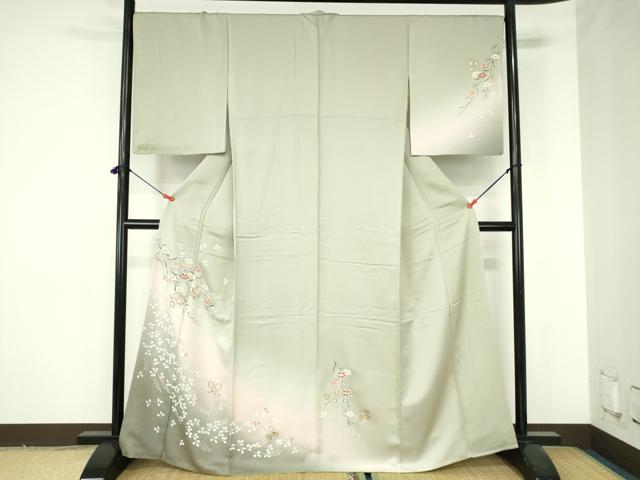 平和屋着物●訪問着　草花　暈し染め　金彩　鈴乃屋扱い　正絹　逸品　DABH0146op