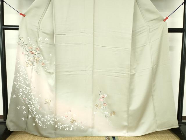 平和屋着物●訪問着　草花　暈し染め　金彩　鈴乃屋扱い　正絹　逸品　DABH0146op