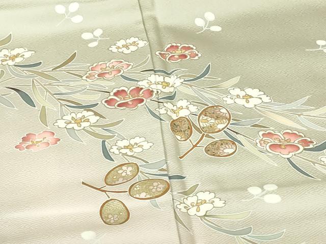 平和屋着物●訪問着　草花　暈し染め　金彩　鈴乃屋扱い　正絹　逸品　DABH0146op