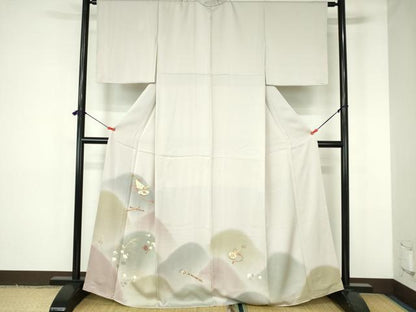 平和屋着物●豪華色留袖　駒刺繍　楽器花文　暈し染め　金彩　正絹　逸品　DABH0147op