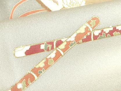 平和屋着物●豪華色留袖　駒刺繍　楽器花文　暈し染め　金彩　正絹　逸品　DABH0147op