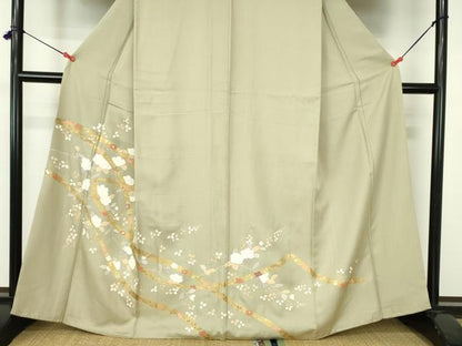 平和屋着物●訪問着　鬘帯花文　金彩　正絹　逸品　DABH0148op