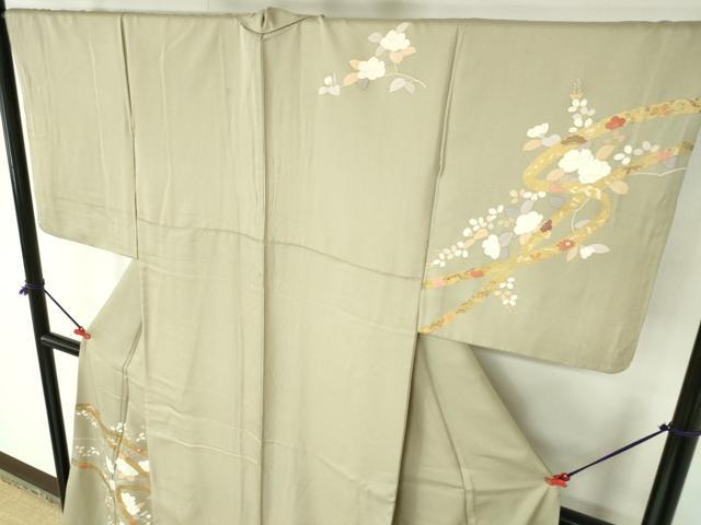 平和屋着物●訪問着　鬘帯花文　金彩　正絹　逸品　DABH0148op