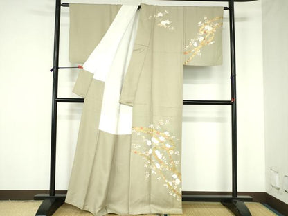 平和屋着物●訪問着　鬘帯花文　金彩　正絹　逸品　DABH0148op