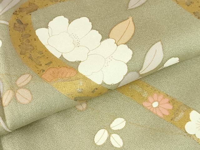 平和屋着物●訪問着　鬘帯花文　金彩　正絹　逸品　DABH0148op