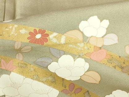 平和屋着物●訪問着　鬘帯花文　金彩　正絹　逸品　DABH0148op