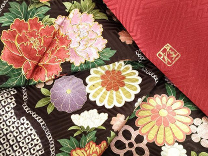 平和屋着物●ブライダルファッションデザイナー・桂由美　振袖　駒刺繍　絞り　亀甲花文　金彩　正絹　逸品　DABH0149op