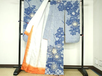 平和屋着物●豪華振袖　駒刺繍　総絞り　籬菊文　正絹　逸品　DABH0157op
