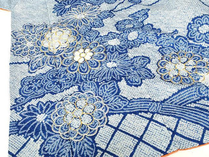 平和屋着物●豪華振袖　駒刺繍　総絞り　籬菊文　正絹　逸品　DABH0157op