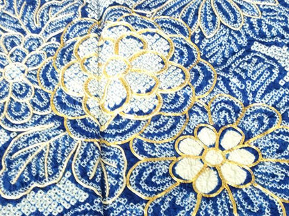 平和屋着物●豪華振袖　駒刺繍　総絞り　籬菊文　正絹　逸品　DABH0157op