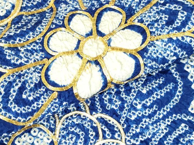 平和屋着物●豪華振袖　駒刺繍　総絞り　籬菊文　正絹　逸品　DABH0157op