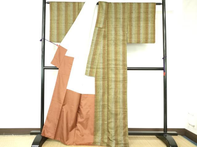 平和屋着物●上質な紬　間道　正絹　逸品　DABH0164op
