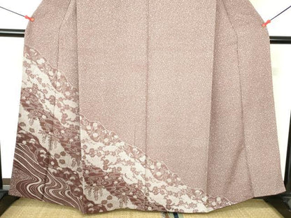 平和屋着物●訪問着　枝梅　流水花文　正絹　逸品　DABH0165op