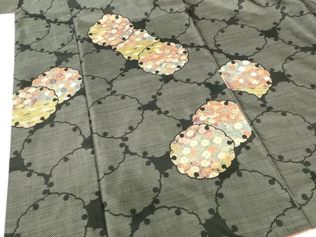 平和屋着物●本場大島紬　訪問着　9マルキ　雪輪花文　正絹　逸品　DABH0168op