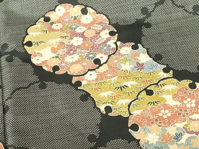 平和屋着物●本場大島紬　訪問着　9マルキ　雪輪花文　正絹　逸品　DABH0168op