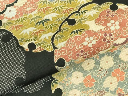平和屋着物●本場大島紬　訪問着　9マルキ　雪輪花文　正絹　逸品　DABH0168op