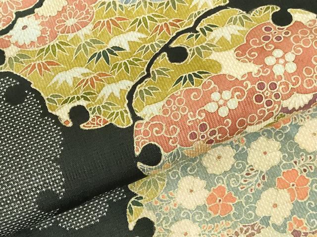 平和屋着物●本場大島紬　訪問着　9マルキ　雪輪花文　正絹　逸品　DABH0168op