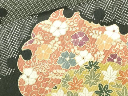 平和屋着物●本場大島紬　訪問着　9マルキ　雪輪花文　正絹　逸品　DABH0168op