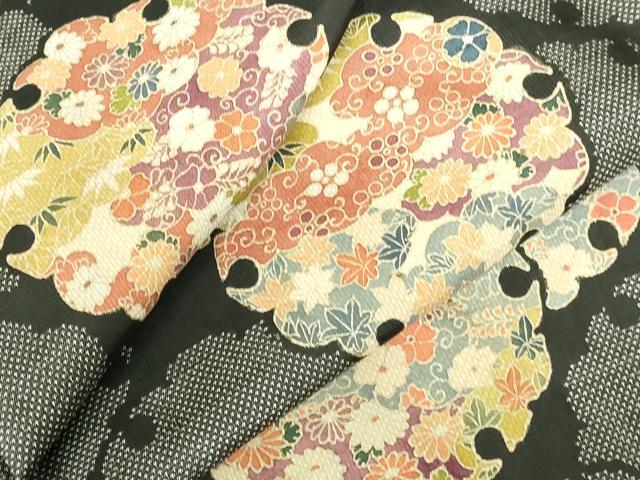 平和屋着物●本場大島紬　訪問着　9マルキ　雪輪花文　正絹　逸品　DABH0168op