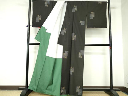 平和屋着物●本場大島紬　9マルキ　地空き　枝桜　箔散らし　正絹　逸品　未使用　DABH0170op