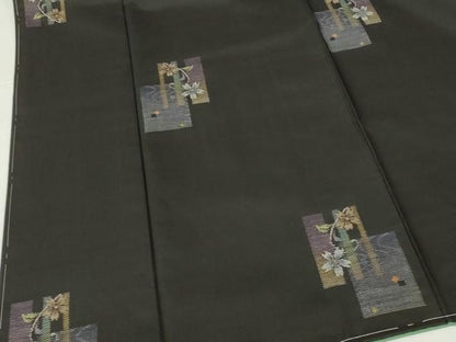 平和屋着物●本場大島紬　9マルキ　地空き　枝桜　箔散らし　正絹　逸品　未使用　DABH0170op