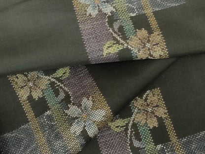 平和屋着物●本場大島紬　9マルキ　地空き　枝桜　箔散らし　正絹　逸品　未使用　DABH0170op