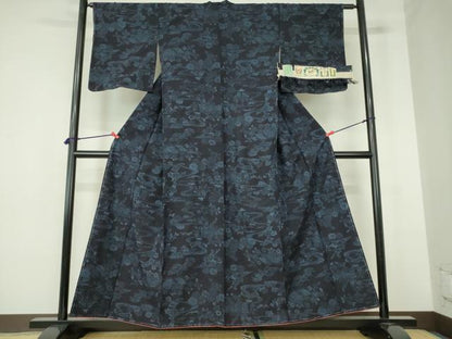 平和屋着物●結城紬　奥順　はたおり娘　風景花文　証紙付き　正絹　逸品　未使用　DABH0171op