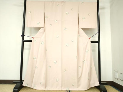 平和屋着物●上質な小紋　雪輪花文　金彩　正絹　逸品　DABH0173op