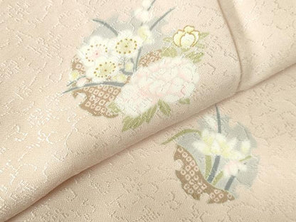 平和屋着物●上質な小紋　雪輪花文　金彩　正絹　逸品　DABH0173op