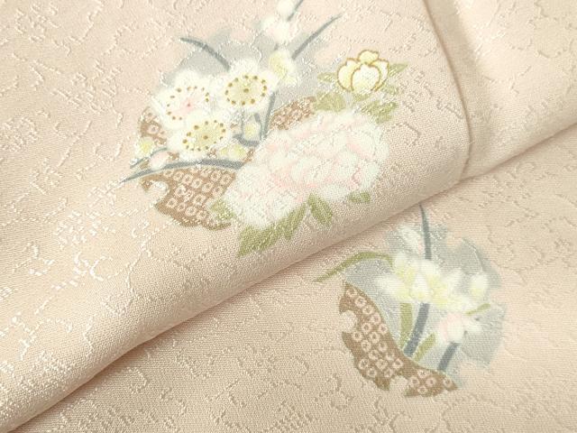 平和屋着物●上質な小紋　雪輪花文　金彩　正絹　逸品　DABH0173op