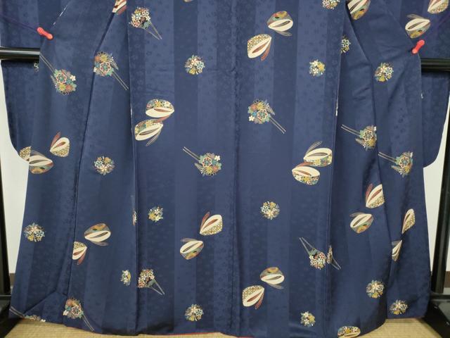 平和屋着物●豪華振袖・長襦袢セット(無双仕立て)　うさぎぽっくり　花簪　金彩　半衿刺繍　正絹　逸品　DABH0177op