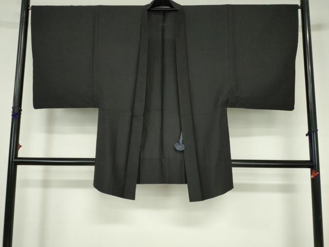平和屋着物▽男性　羽織　黒紋付　正絹　逸品　DABH0181op