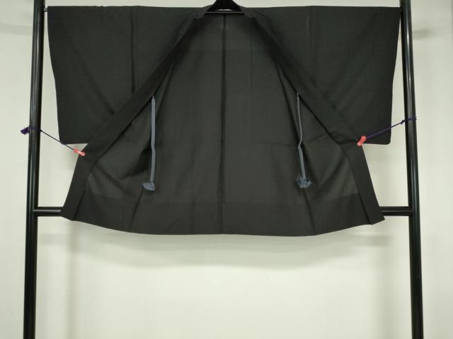 平和屋着物▽男性　羽織　黒紋付　正絹　逸品　DABH0181op
