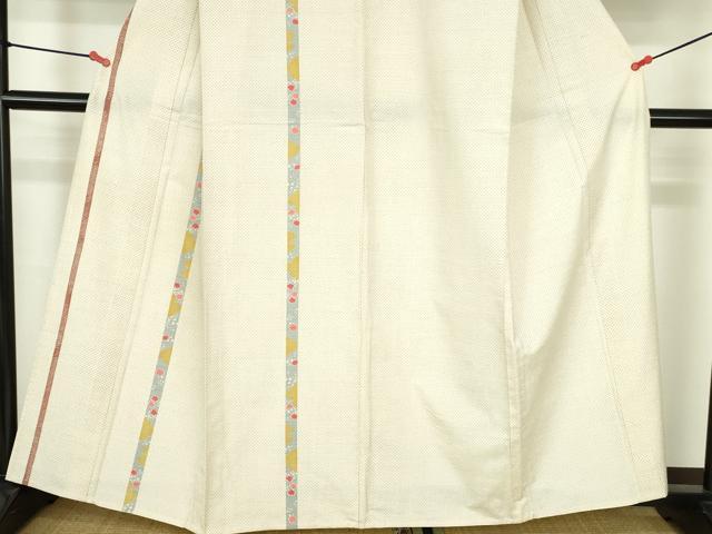 平和屋着物▽訪問着　単衣　紬地　箔散らし梅間道　正絹　逸品　DABH0186op