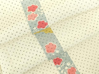 平和屋着物▽訪問着　単衣　紬地　箔散らし梅間道　正絹　逸品　DABH0186op