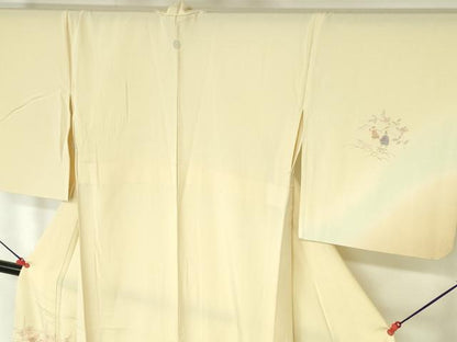 平和屋着物▽中国三大刺繍　スワトウ刺繍　汕頭刺繍　総刺繍　訪問着　単衣　人物風景花文　暈し染め　正絹　逸品　DABH0191op