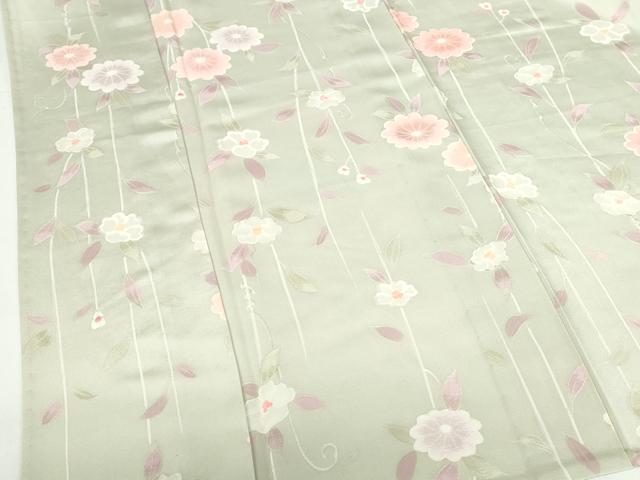 平和屋着物▽上質な小紋　単衣　地紋起こし　枝花　正絹　逸品　DABH0192op