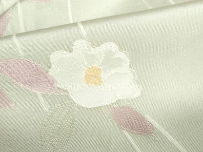平和屋着物▽上質な小紋　単衣　地紋起こし　枝花　正絹　逸品　DABH0192op