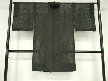 平和屋着物▽道中着　スリーシーズン　春夏秋　塵除け　霞文　ロング丈　反端付き　正絹　逸品　DABH0204op