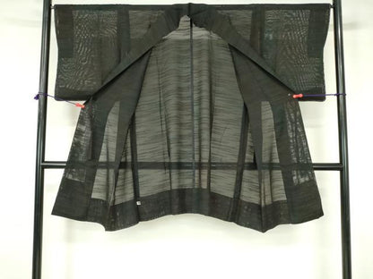 平和屋着物▽道中着　スリーシーズン　春夏秋　塵除け　霞文　ロング丈　反端付き　正絹　逸品　DABH0204op