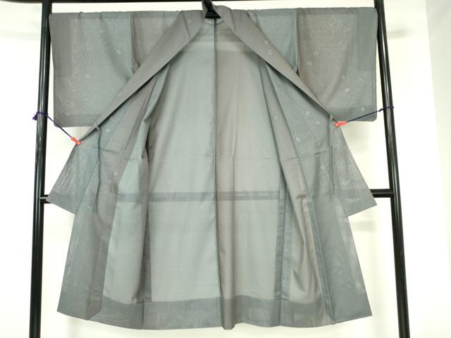 平和屋着物▽道中着　スリーシーズン　春夏秋　塵除け　源氏香　素鼠色　ロング丈　正絹　逸品　DABH0205op