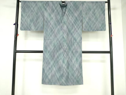 平和屋着物▽道中着　スリーシーズン　春夏秋　塵除け　縞　ロング丈　正絹　逸品　DABH0207op