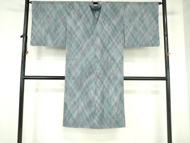 平和屋着物▽道中着　スリーシーズン　春夏秋　塵除け　縞　ロング丈　正絹　逸品　DABH0207op