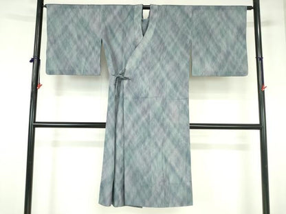 平和屋着物▽道中着　スリーシーズン　春夏秋　塵除け　縞　ロング丈　正絹　逸品　DABH0207op