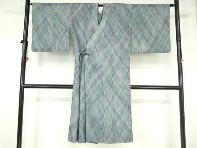 平和屋着物▽道中着　スリーシーズン　春夏秋　塵除け　縞　ロング丈　正絹　逸品　DABH0207op