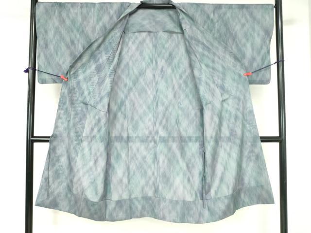 平和屋着物▽道中着　スリーシーズン　春夏秋　塵除け　縞　ロング丈　正絹　逸品　DABH0207op